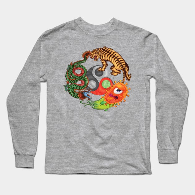 Yin Yang plus covid 19 Long Sleeve T-Shirt by cyber t-shirt